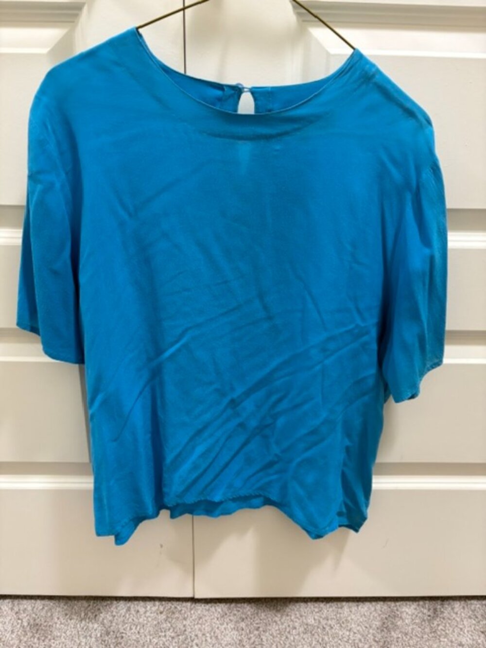100% Silk Short Sleeve Blouse